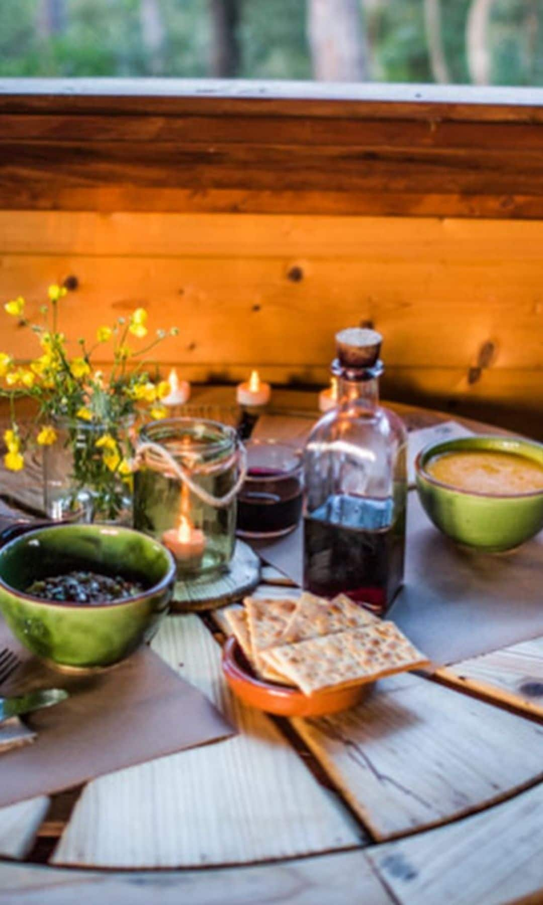 Desayuno en cabañas en los árboles, Cabanes Dosrius en Barcelona