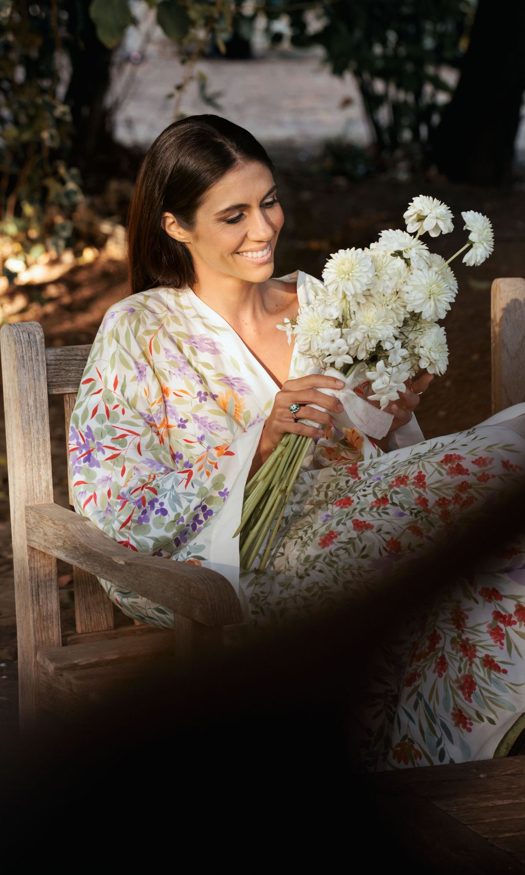 Ana Cristina Portillo con flores