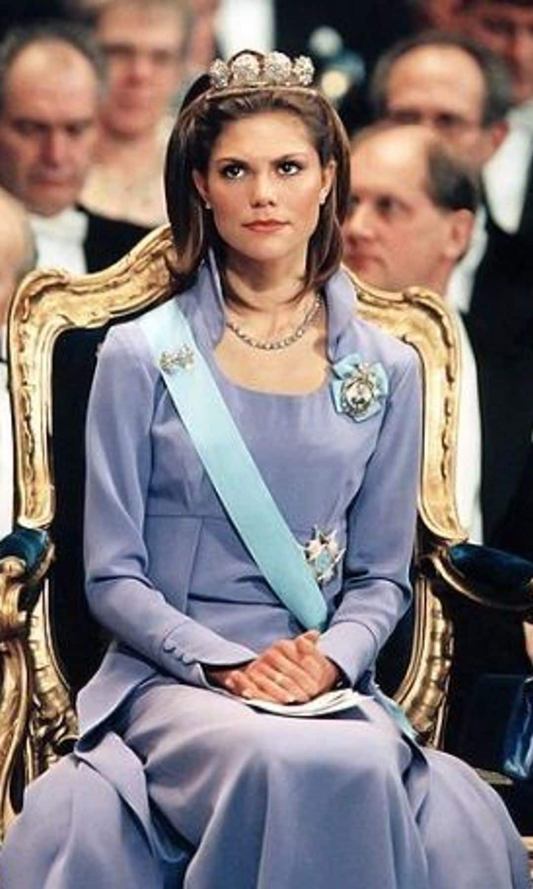 Victoria de Suecia en la ceremonia del Premio Nobel 1997