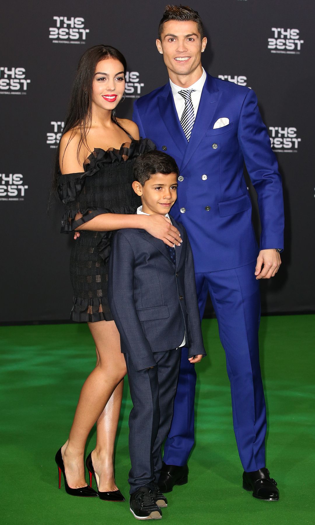 Cristiano Ronaldo, Georgina Rodriguez and Ronaldo jr during the The Best FIFA Football Awards 2016 in Zurich, Switzerland, Monday, Jan. 9, 2017.