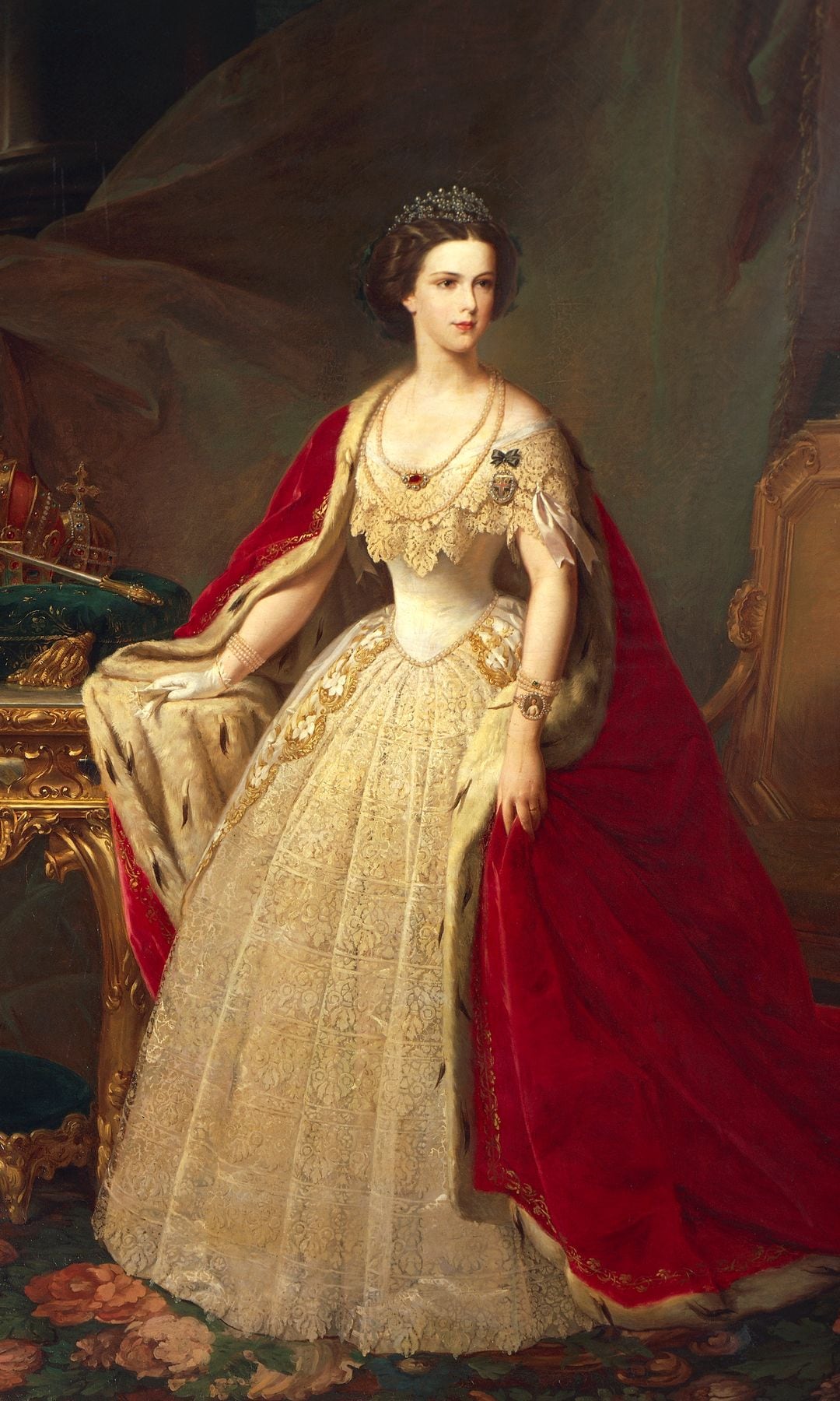 Retrato de Isabel de Austria (Múnich, 1837-Ginebra, 1898), Emperatriz de Austria. Pintura de Giuseppe Sogni (1795-1874). Florencia, Palazzo Pitti (Palacio Pitti), Galleria D'Arte Moderna.