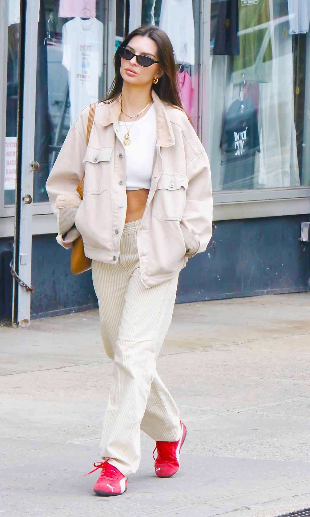 NEW YORK, NY - APRIL 17: Emily Ratajkowski is seen on April 17, 2024 in New York City.  (Photo by MediaPunch/Bauer-Griffin/GC Images)