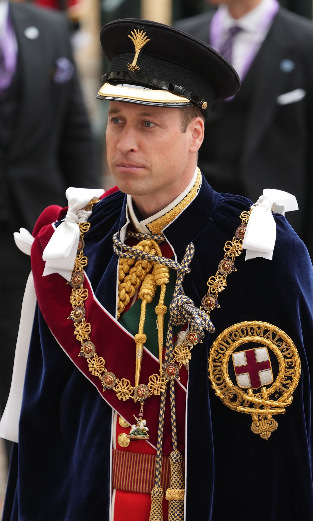 El príncipe Guillermo a su llegada a la Coronación de su padre, el rey Carlos III, en la Abadía de Westminster, Londres, el 6 de mayo de 2023