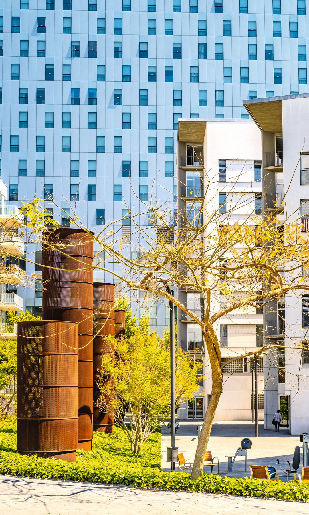 Barrio de Poblenou y el moderno espacio y distrito tecnológico 22@, en Barcelona