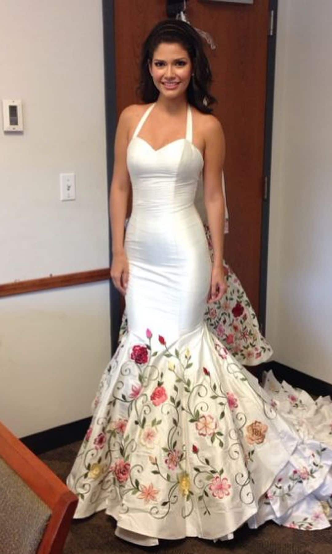 Ana Patricia Gámez en 2014 con su vestido de novia