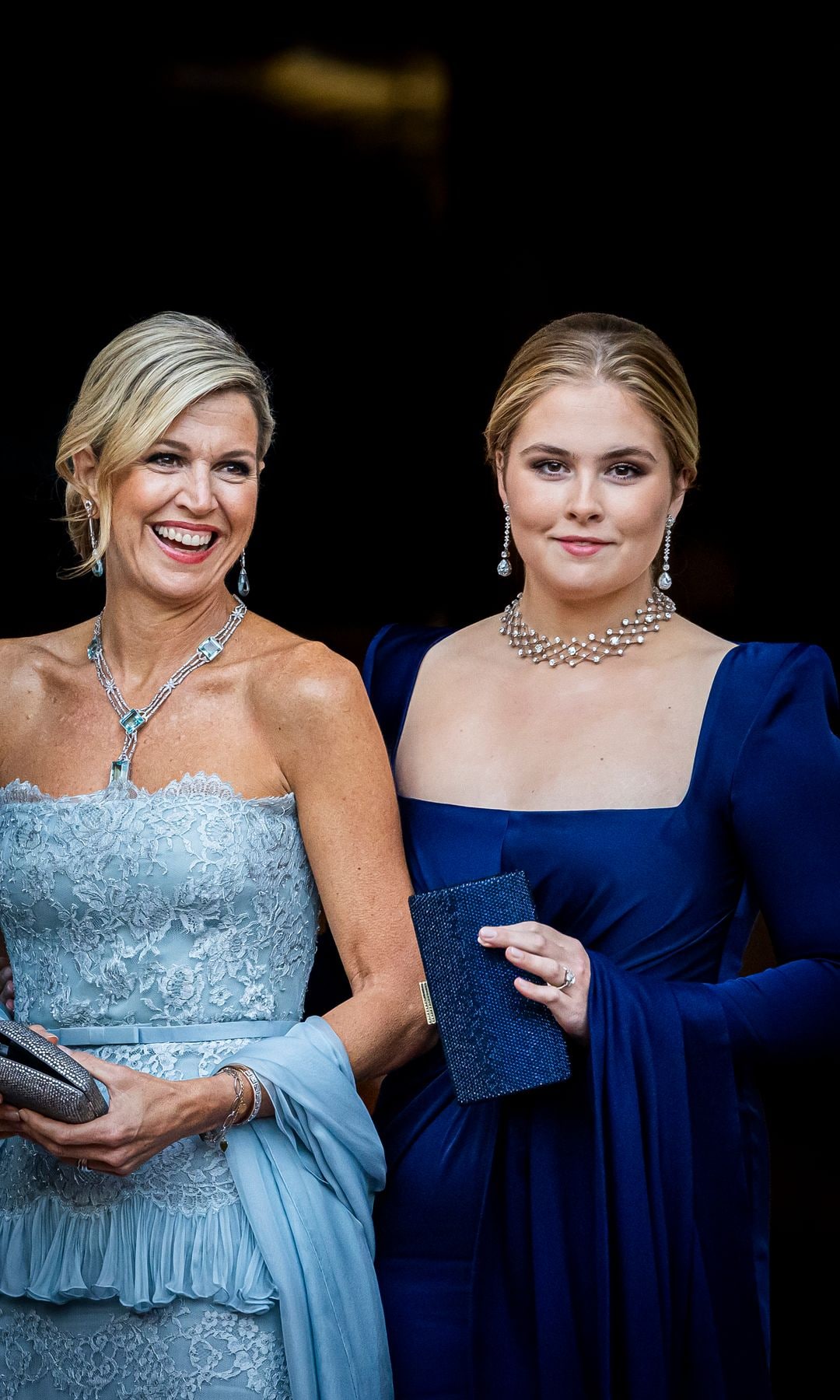 Máxima de Holanda y Amalia de Holanda en la cena del Consejo de Estado el 18 de septiembre de 2024