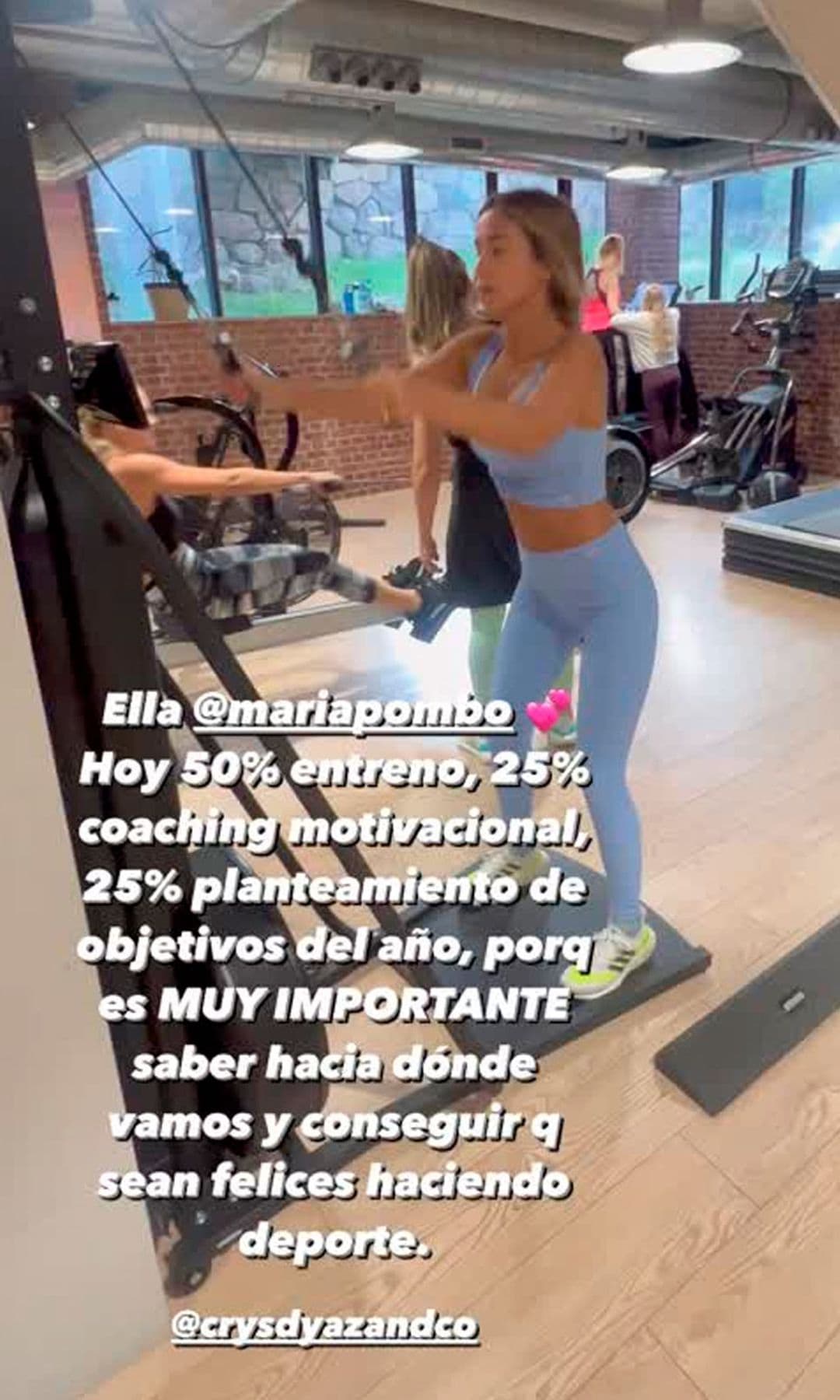 María Pombo entrenando