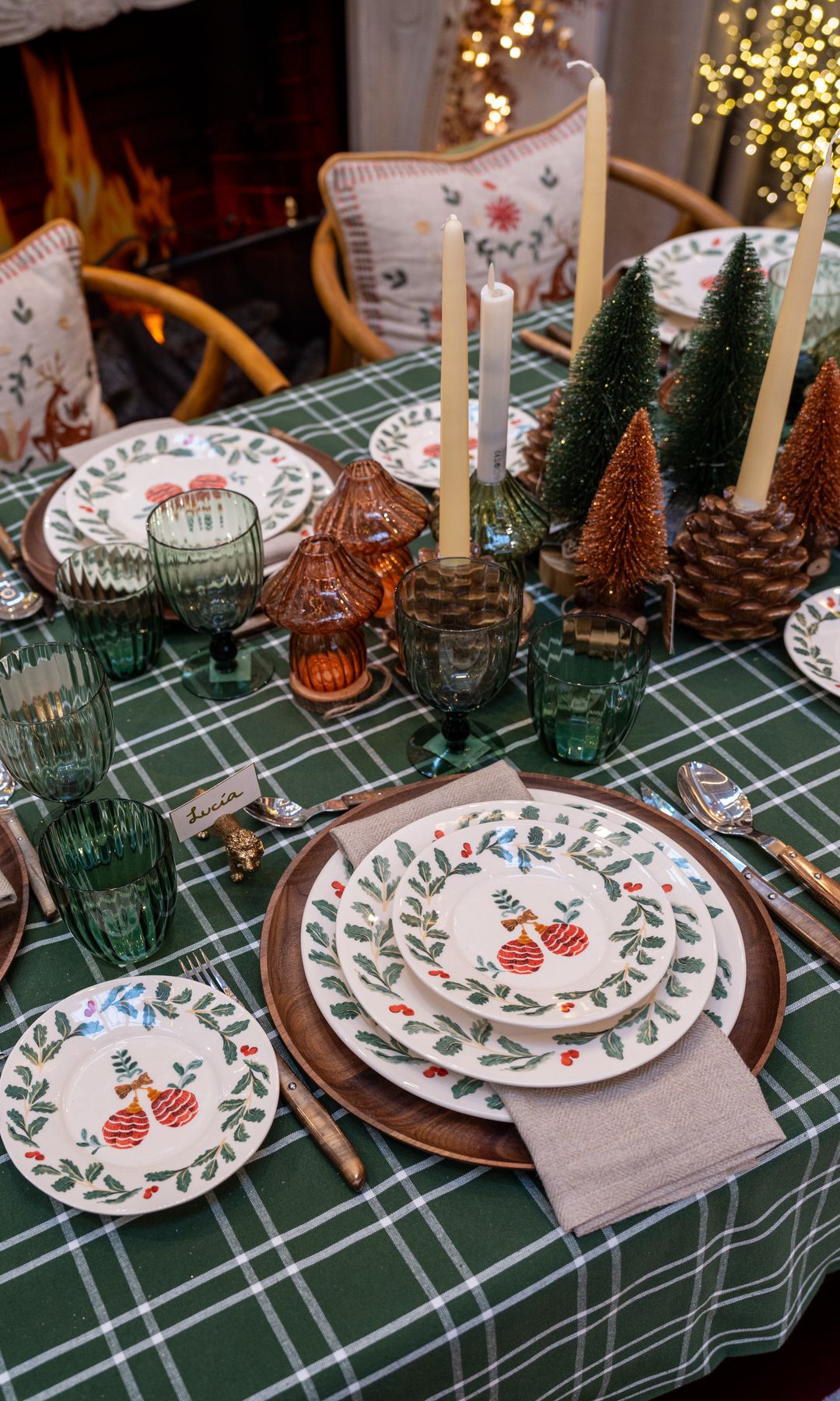 Mesa decorada de Navidad