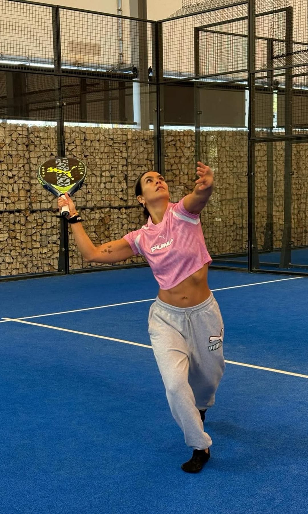 Cristina Pedroche en su quinta clase de pádel