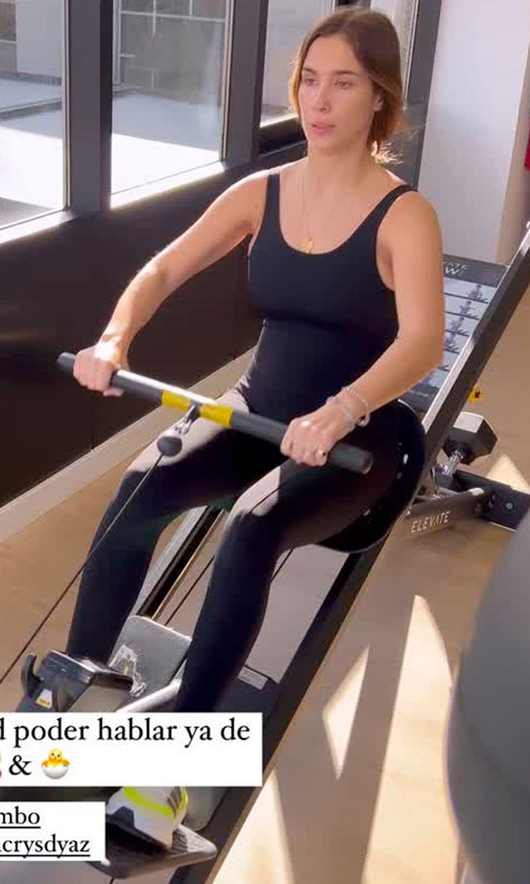 María Pombo entrenando en su embrazo