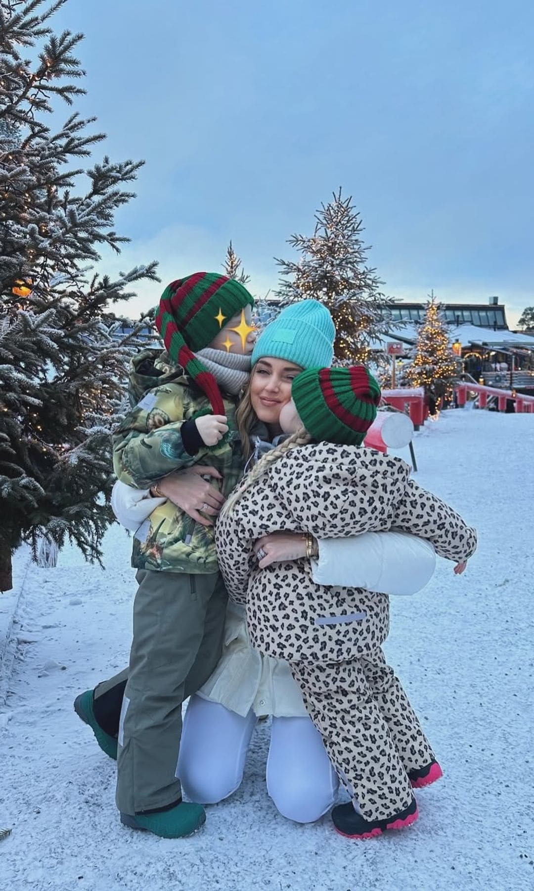 Chiara Ferragni con sus hijos Vittoria y Leone