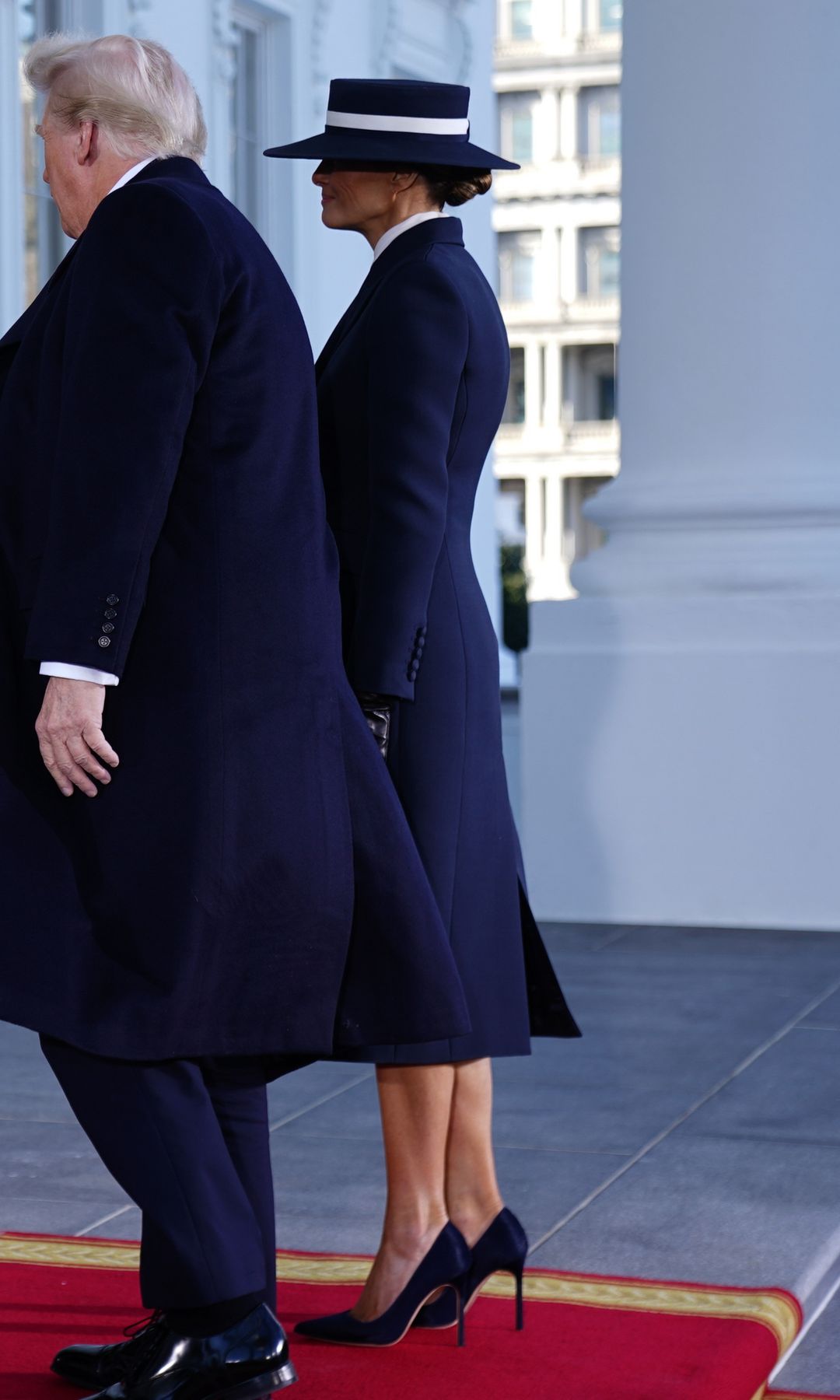 Melania y Donald Trump en un servicio religioso en la Iglesia Episcopal de San Juan en Washington, DC, el 20 de enero de 2025