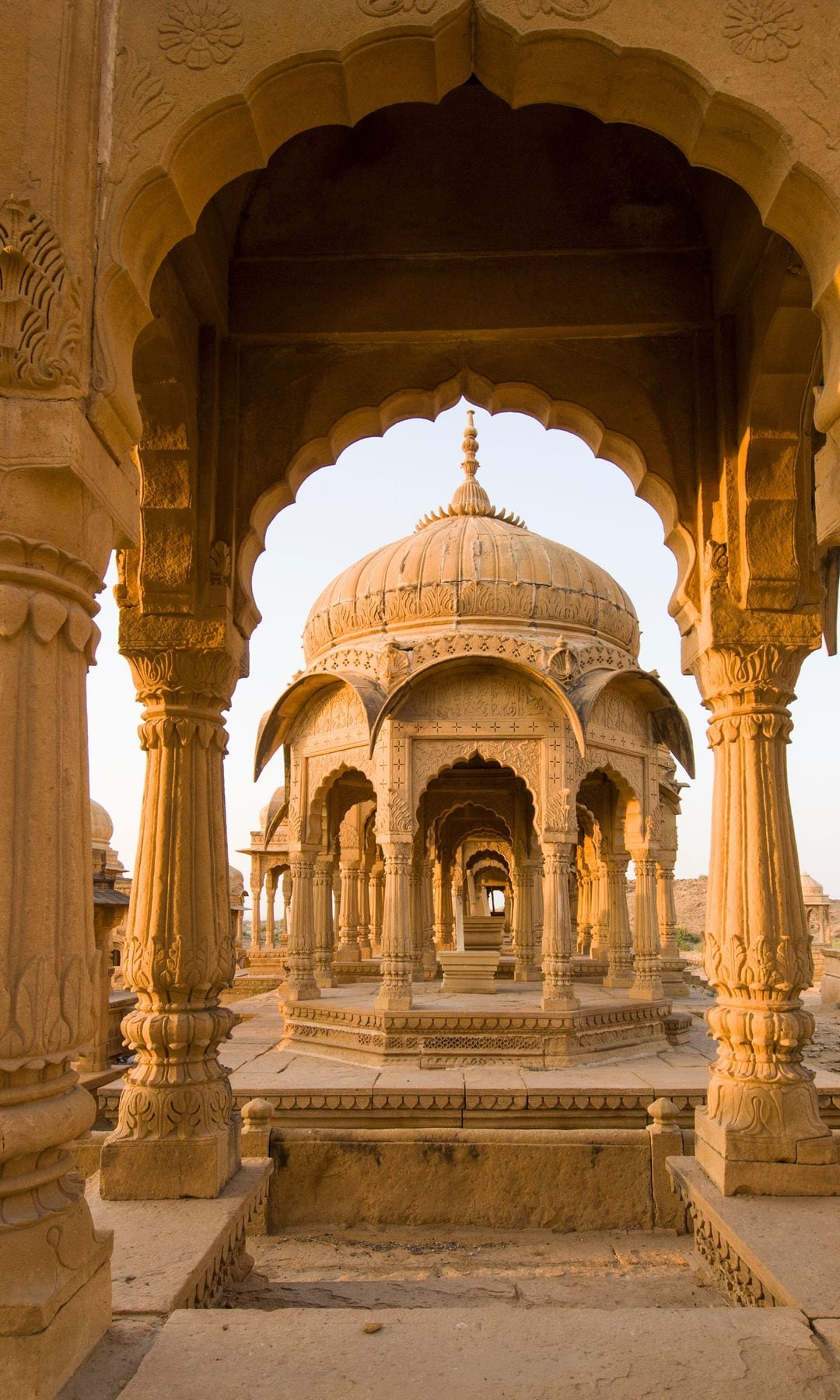 Sunset at Vyas Chhatri, next to Jaisalmer, Rajasthan, India