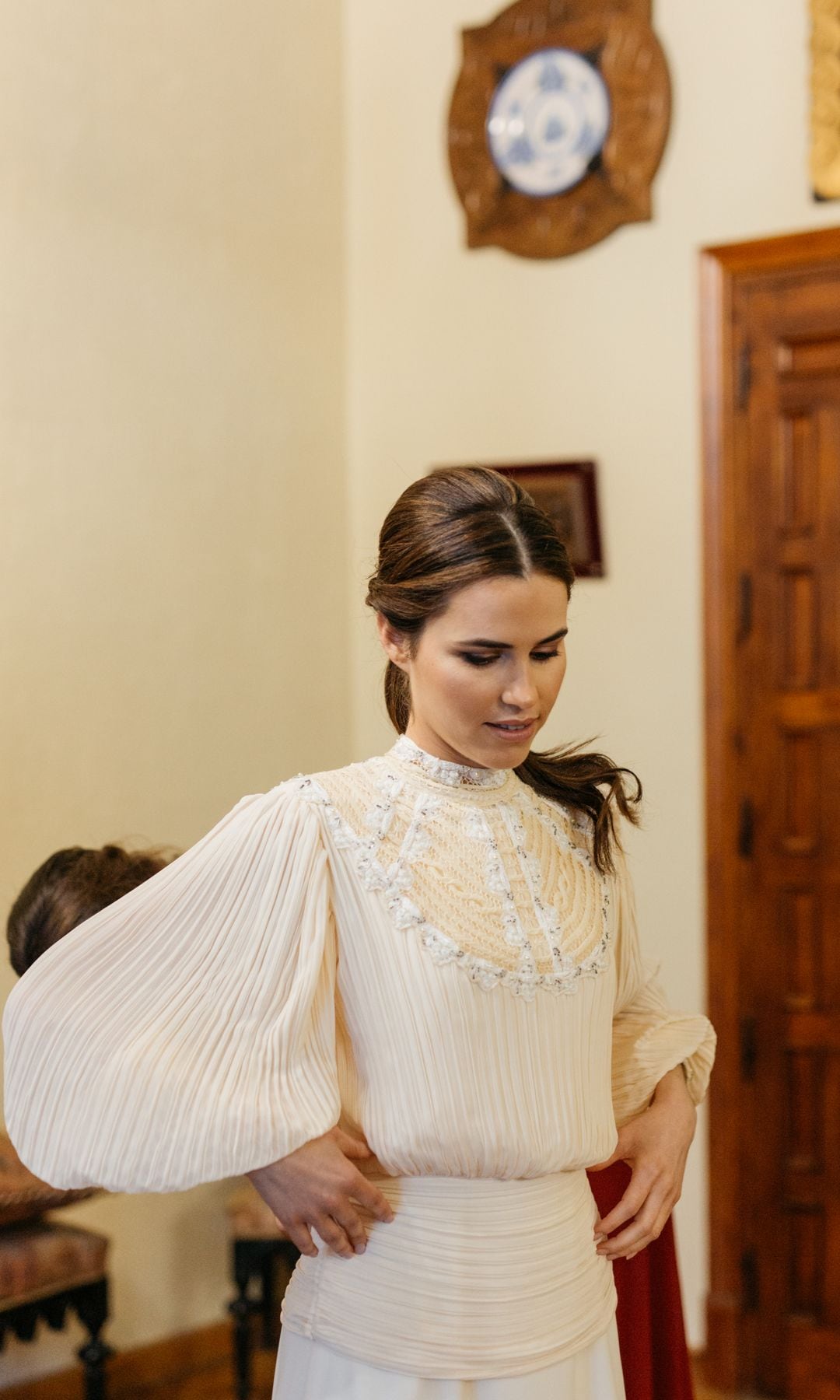 Vestido de novia plisado