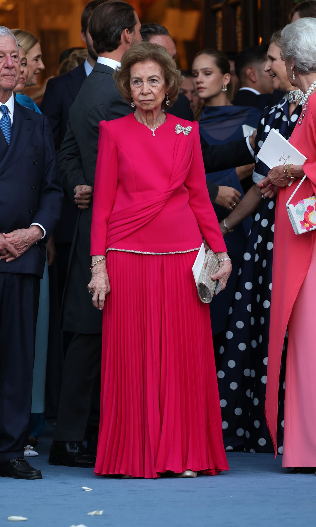 Queen Sofia at her niece Theodora's wedding