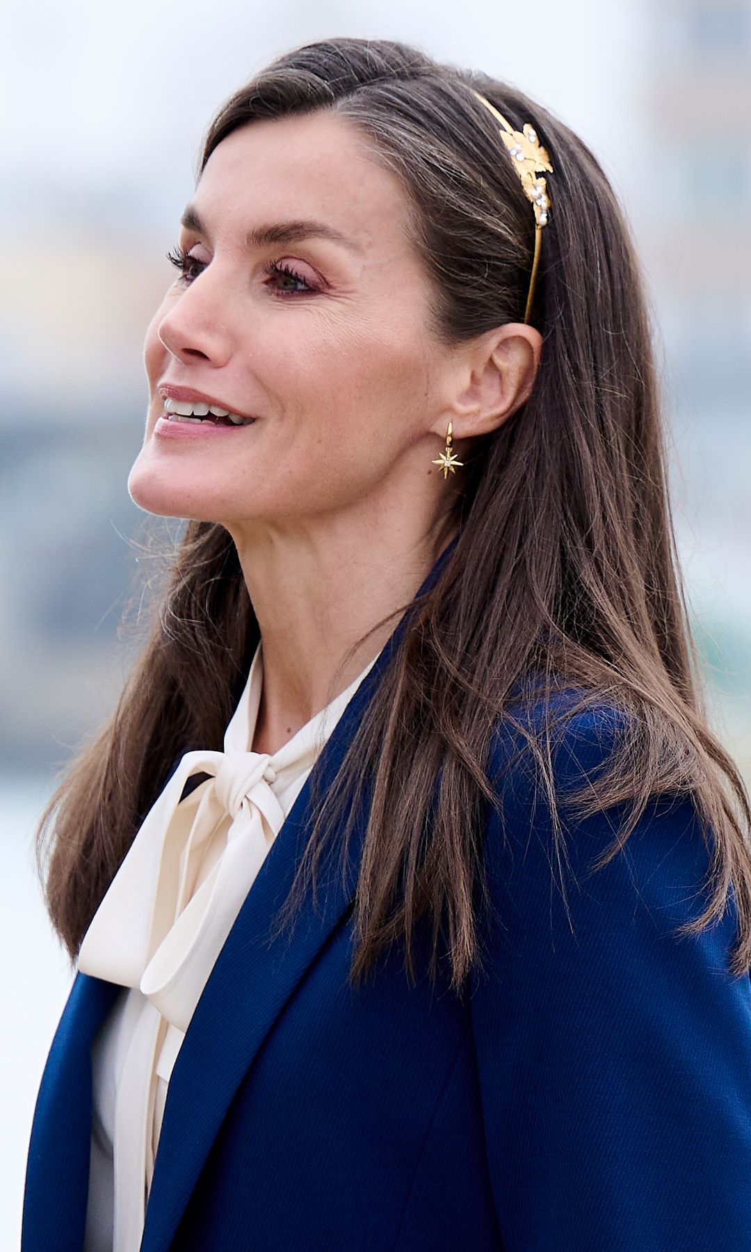 Queen Letizia of Spain attends the farewell of the training ship Juan Sebastian de Elcano on January 11, 2025 in Cadiz, Spain. Princess Leonor will take part in this training cruise as part of her military education, sailing alongside 76 midshipmen and visiting eight countries on a six-month journey covering over 17,000 nautical miles.