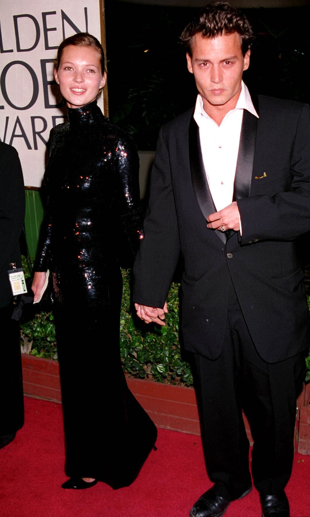 Johnny Depp y Kate Moss en 1995 en los Golden Globe Awards