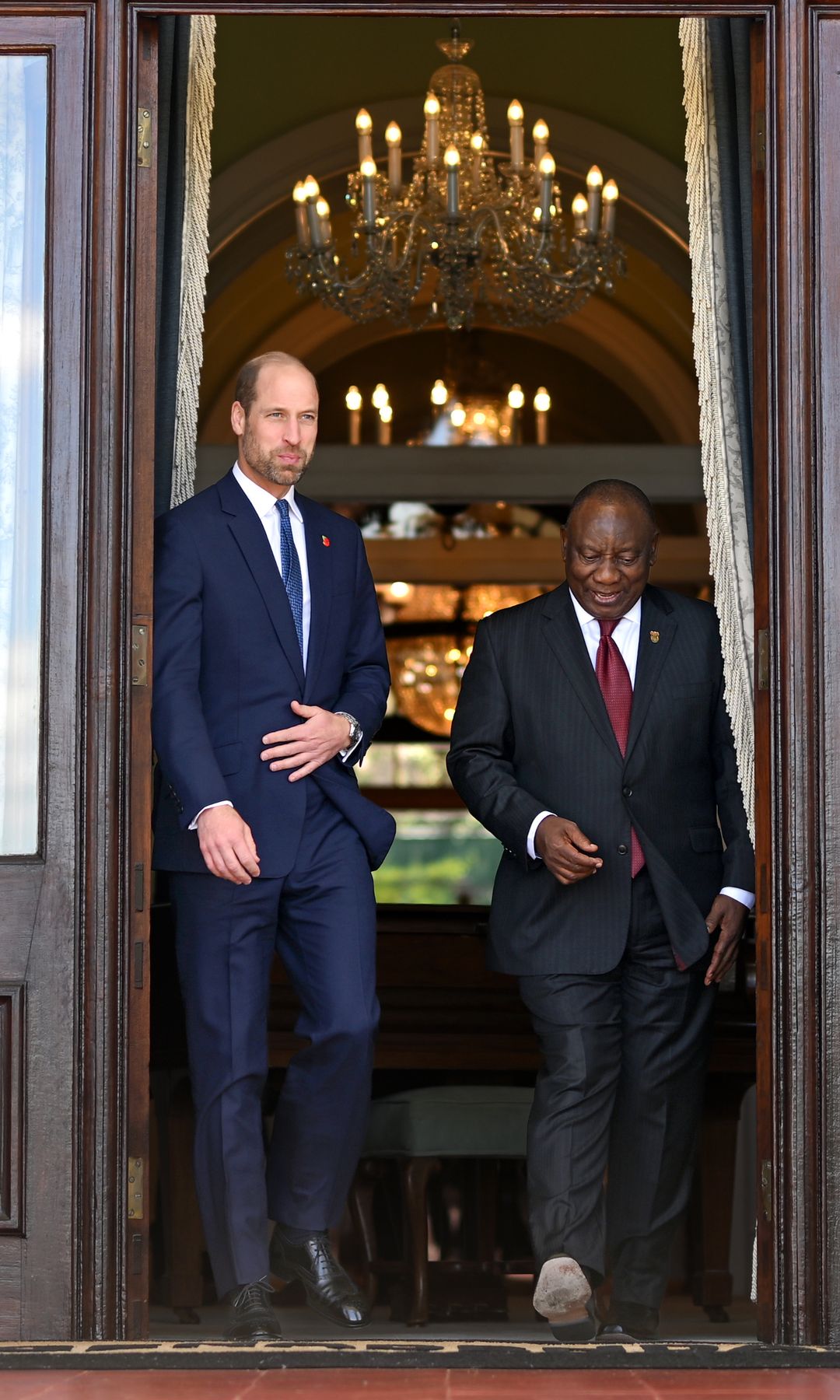 El príncipe Guillermo con el Presidente de Sudáfrica, Cyril Ramaphosa, en su residencia oficial en Ciudad del Cabo