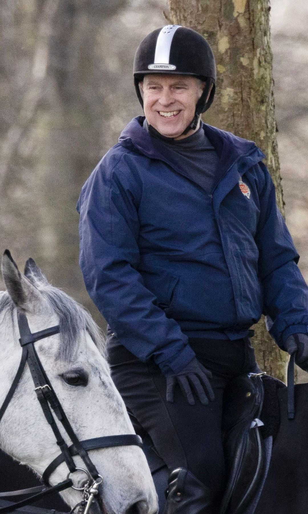 Prince Andrew riding in Windsor, UK