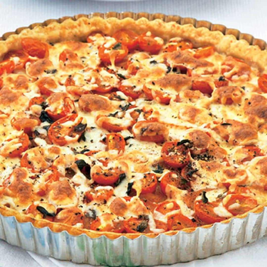 Quiche de tomate, 'mozzarella', Idiazábal y romero