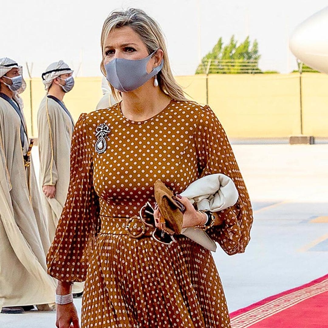 De Nueva York a Abu Dabi: Máxima recupera su vestido de lunares que conecta con Julia Roberts