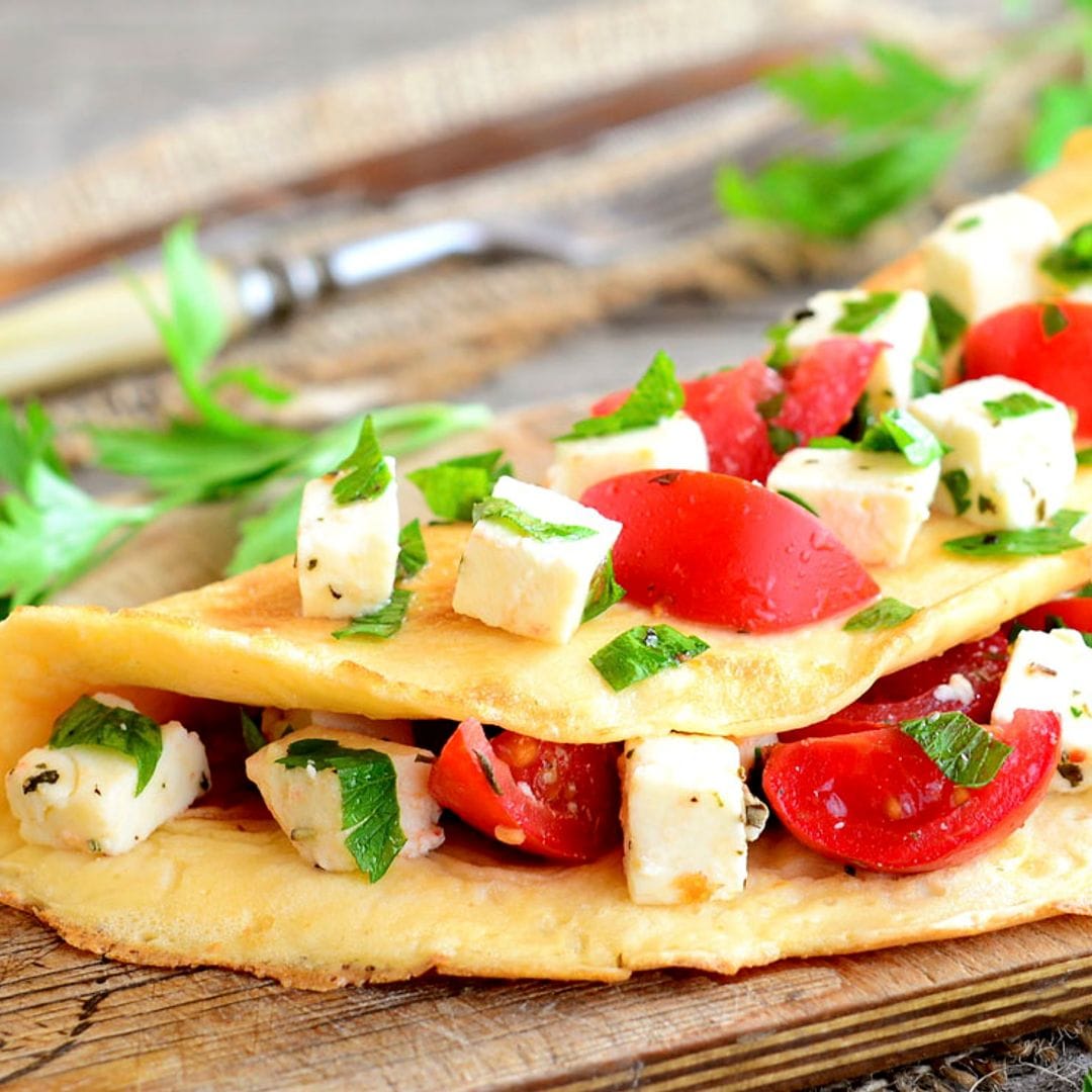 Tortilla con menta y queso feta