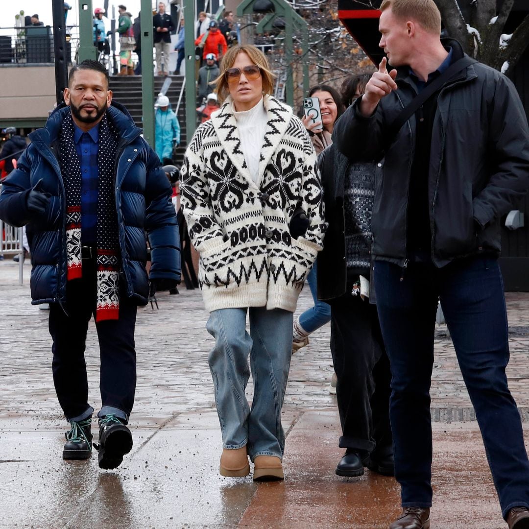 Jennifer Lopez and Benny Medina are seen out and about on December 26, 2024 in Aspen, Colorado