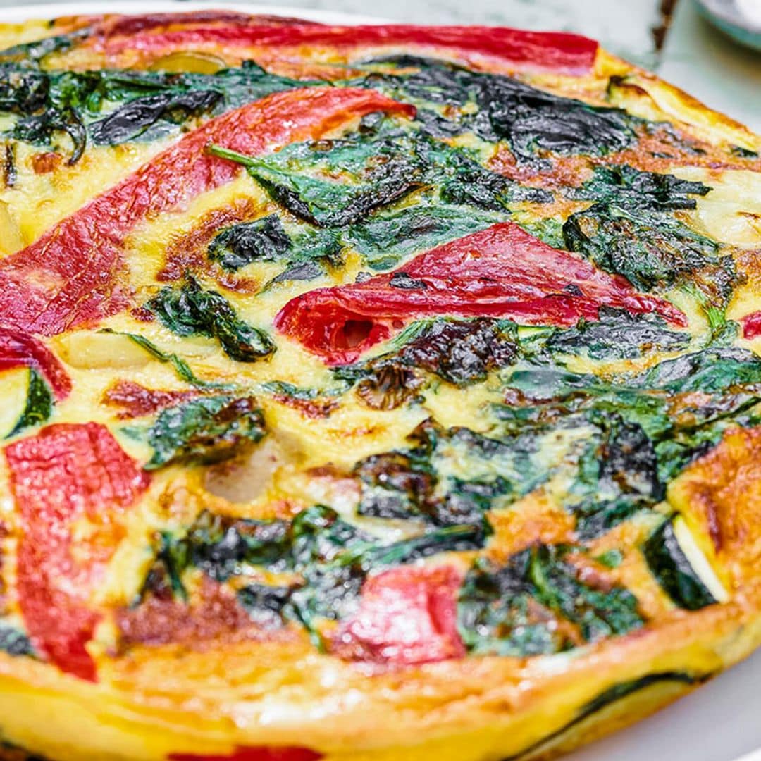 'Frittata' de acelgas, calabacín y pimiento rojo