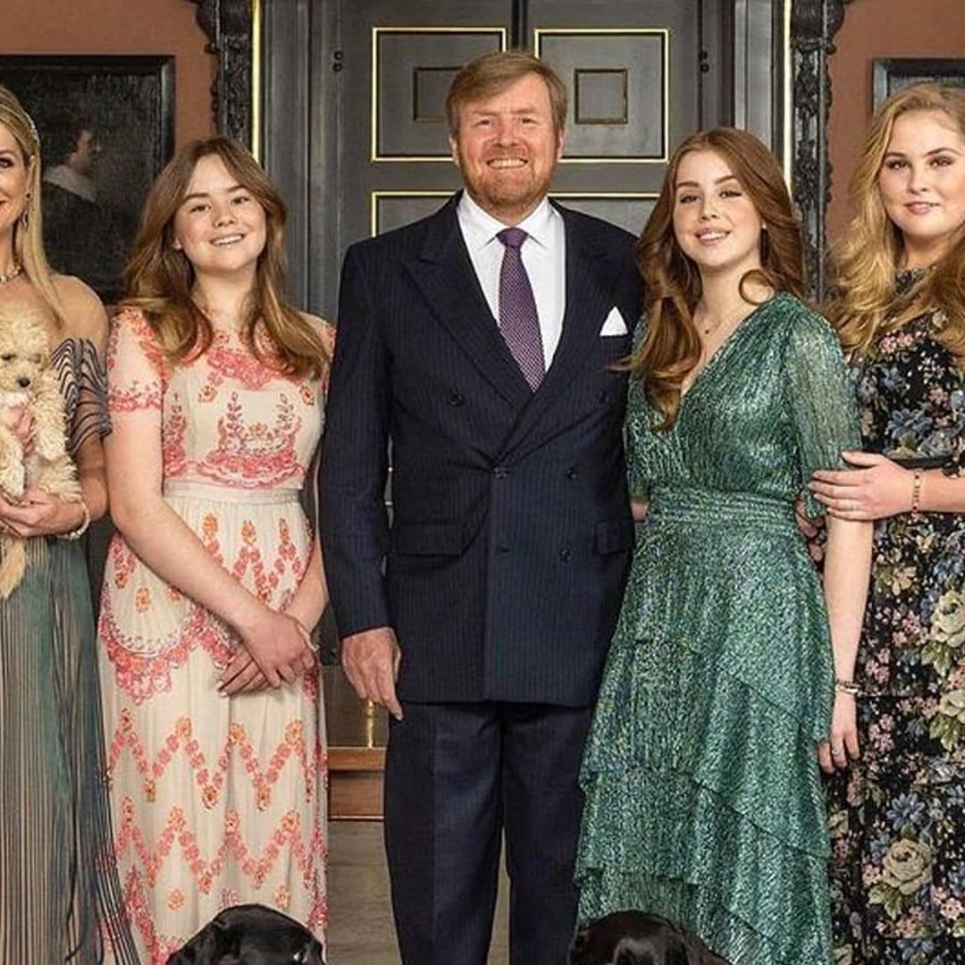 Los fabulosos vestidos de gala de Máxima y sus hijas para felicitar la Navidad