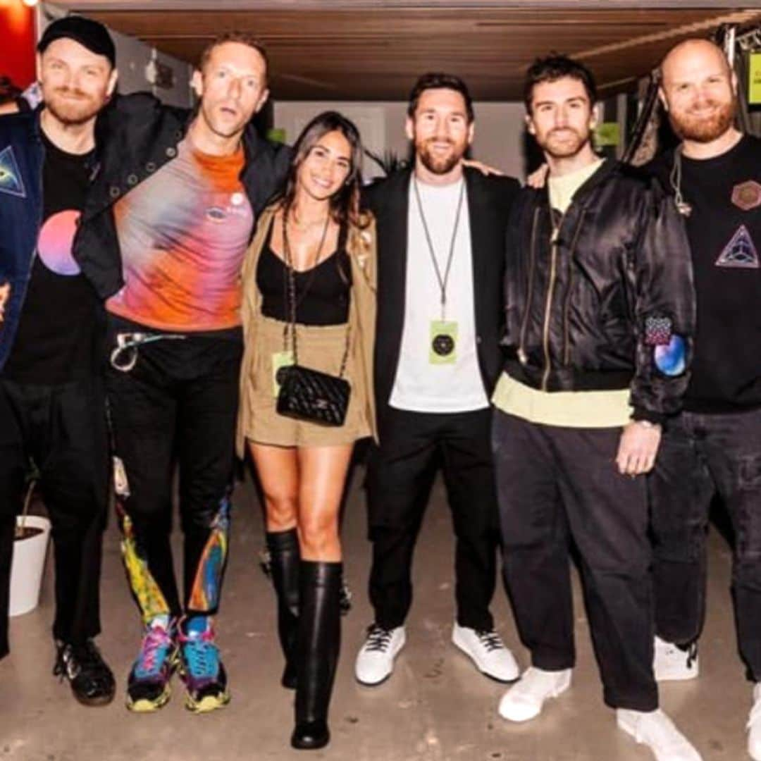 Antonela Roccuzzo y Leo Messi viven una noche musical mágica ¡y tienen un encuentro con los miembros de Coldplay!