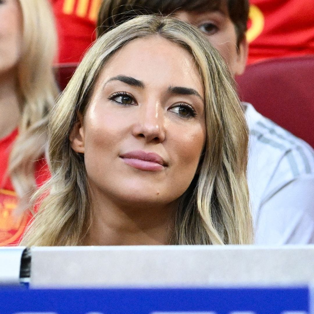 Alice Campello, mujer de Álvaro Morata, en el partido que enfrentó a España contra Albania en la Eurocopa el 24 de junio de 2024 en Dusseldorf, Alemania
