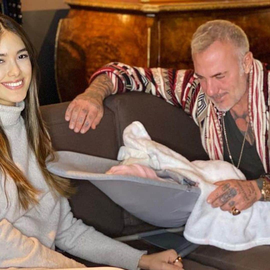 Gianluca Vacchi y Sharon Fonseca celebran bailando el primer mes de su hija Blu Jerusalema