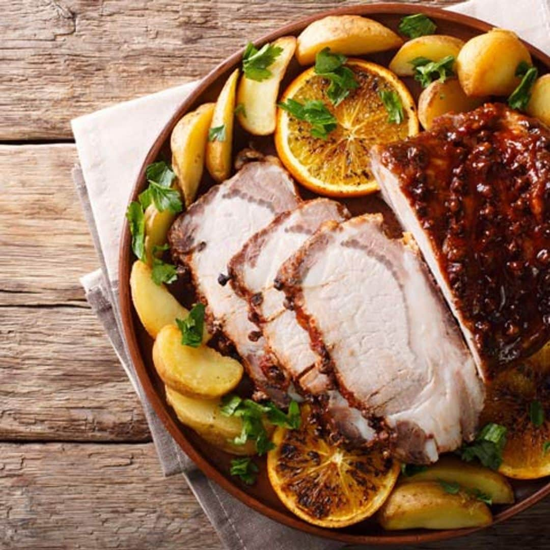 Lomo de cerdo a la naranja con patatas gajo