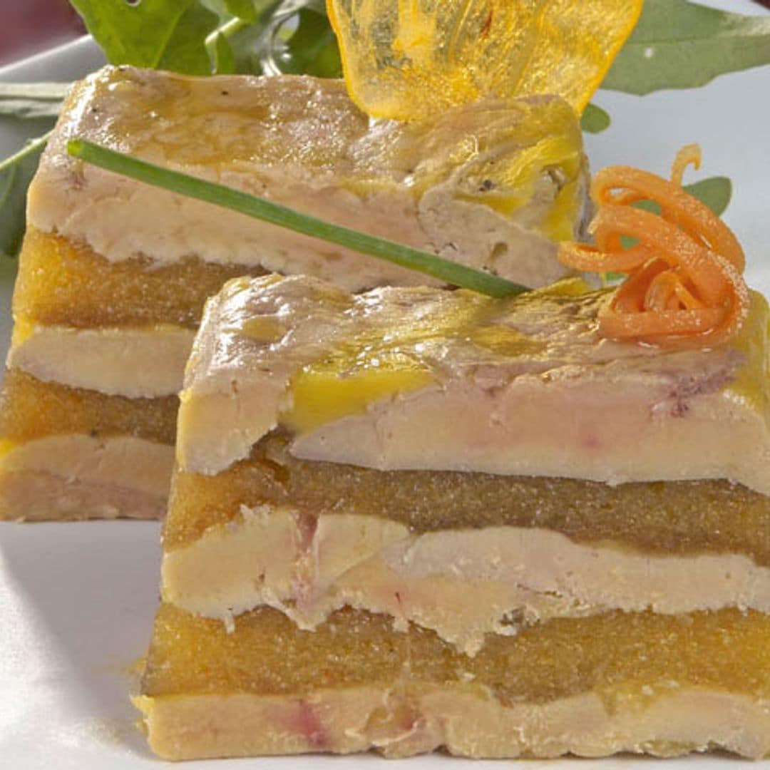 Terrina de foie y puré de kaki