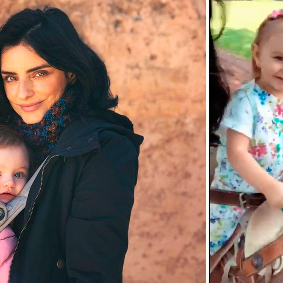 Kailani, la hija de Aislinn Derbez, no tiene ni dos años y ya monta a caballo