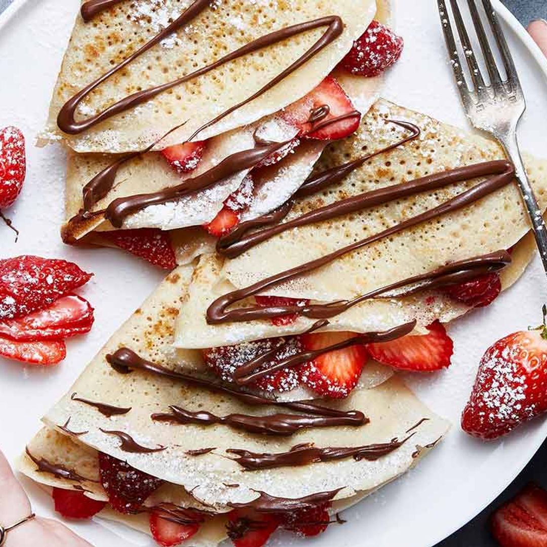 Crepes con chocolate y fresas