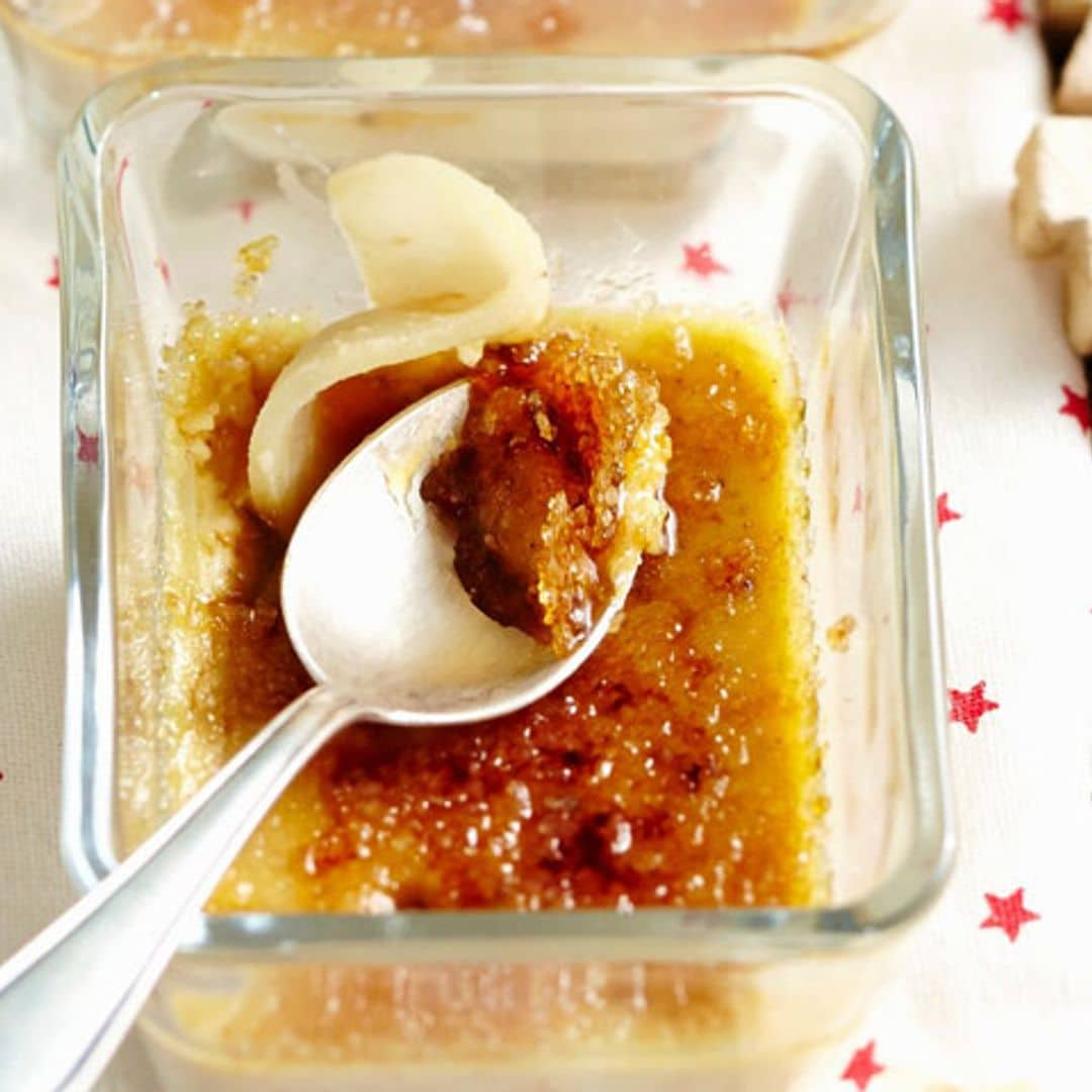 'Crème brûlée' con pera