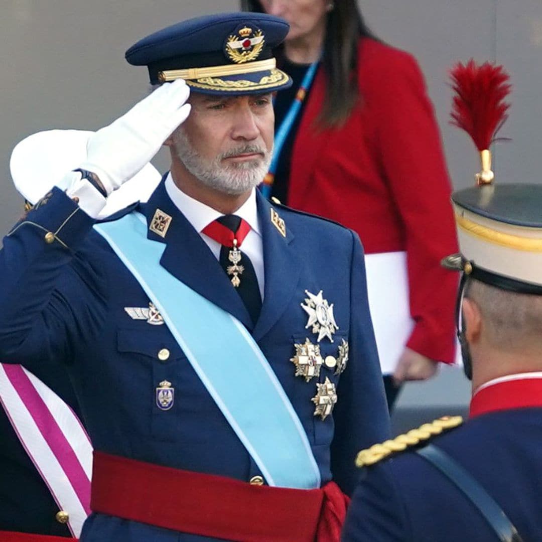 El rey Felipe acude al 12 de octubre vestido de capitán general del Ejército del Aire