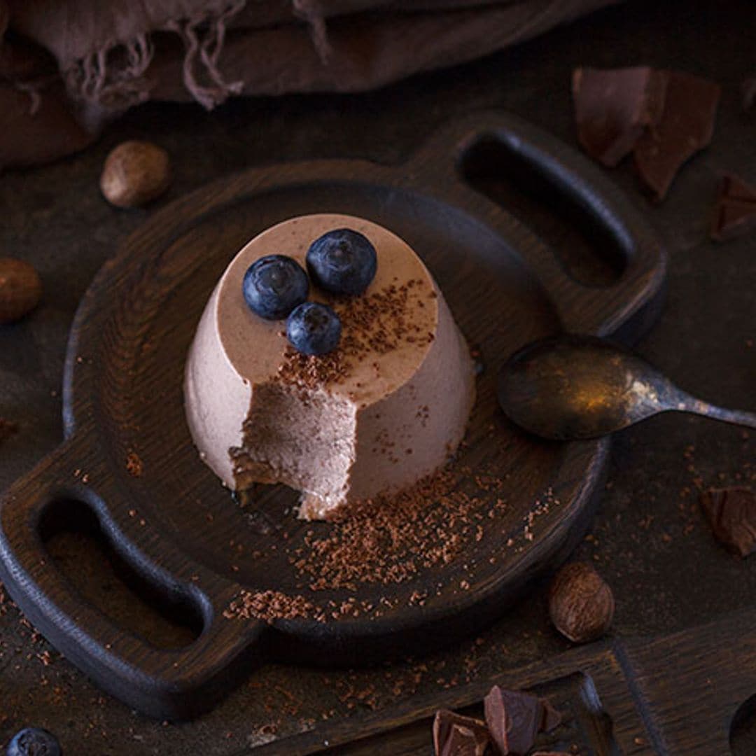 Flan helado de chocolate