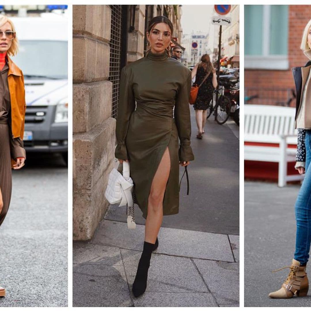collage de mujeres con booties en el street style