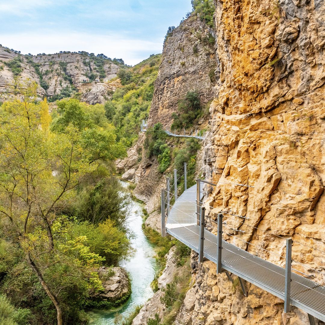 Pasarelas del río Vero, Sierra de Guara, Alquézar, Huesca