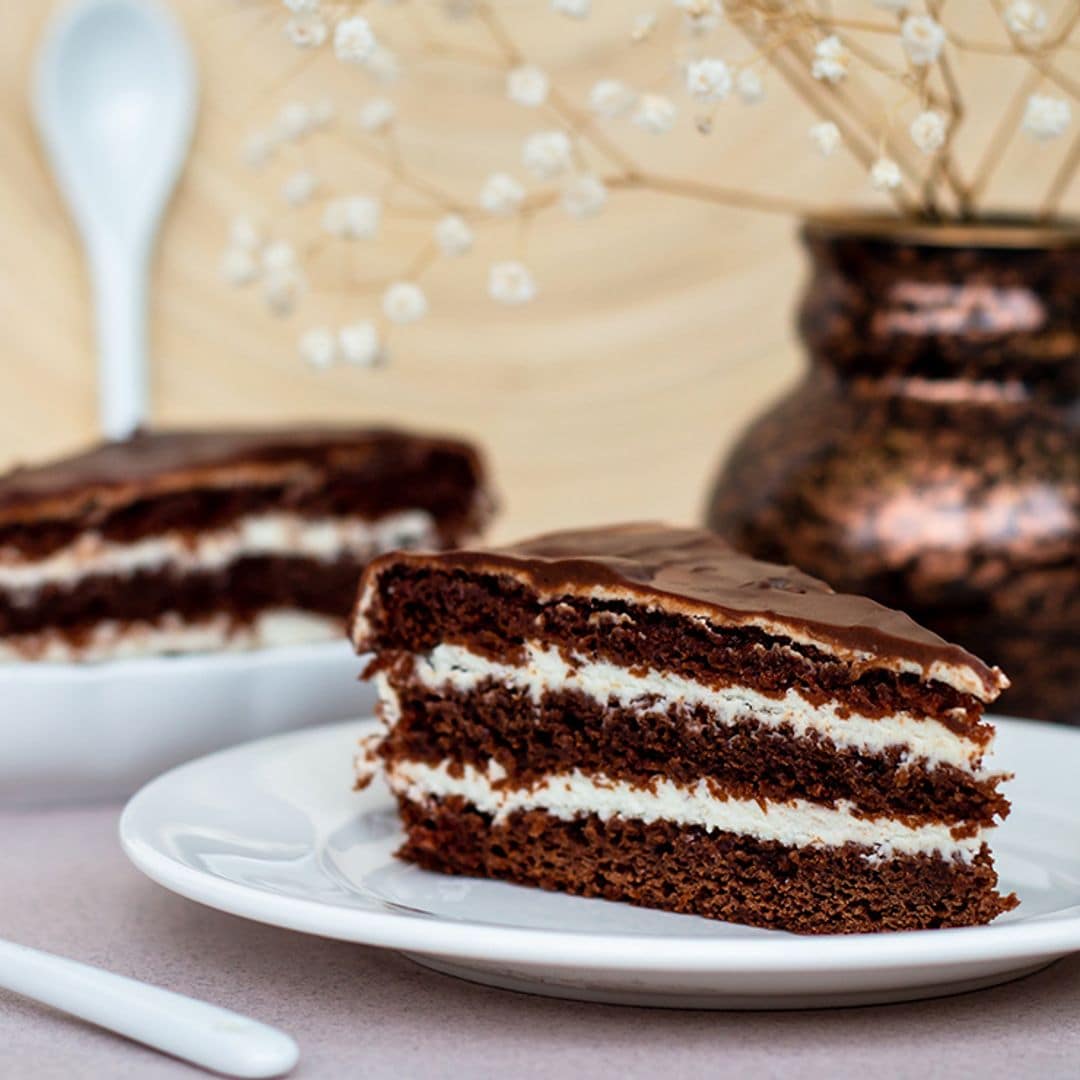 Tarta de chocolate con mousse de mascarpone