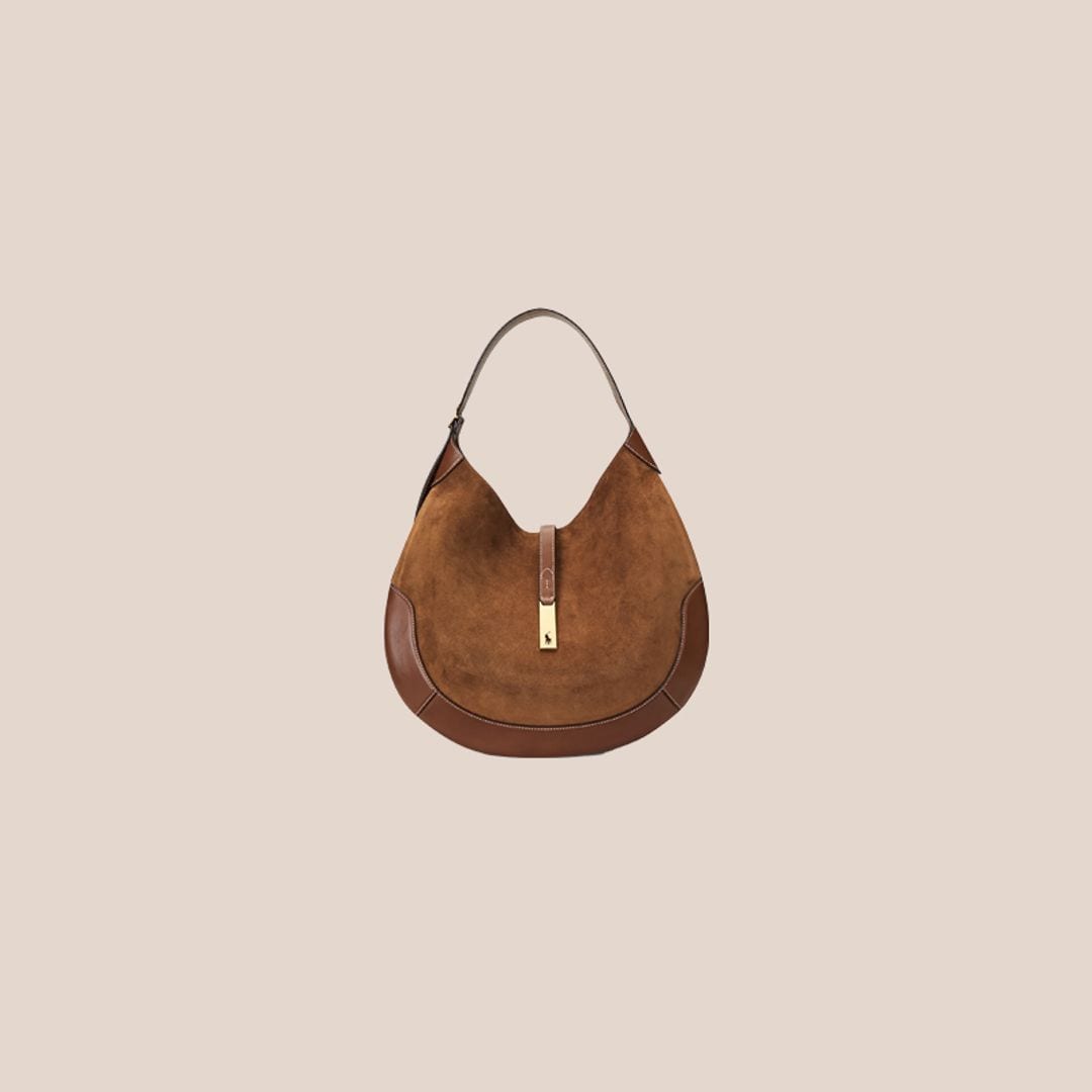 Bolso de hombro marron de ante