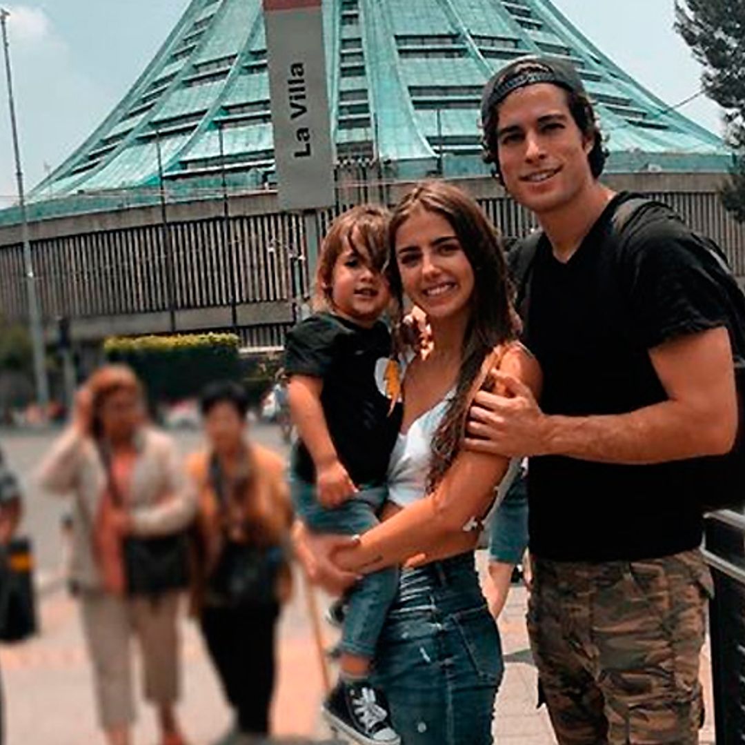 Michelle Renaud y su hijo Marcelo visitan la Basílica de Guadalupe con Danilo Carrera