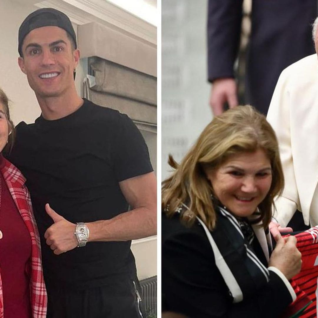 Mamá de Cristiano Ronaldo le obsequia un jersey al Papa Fancisco, y así reaccionó él