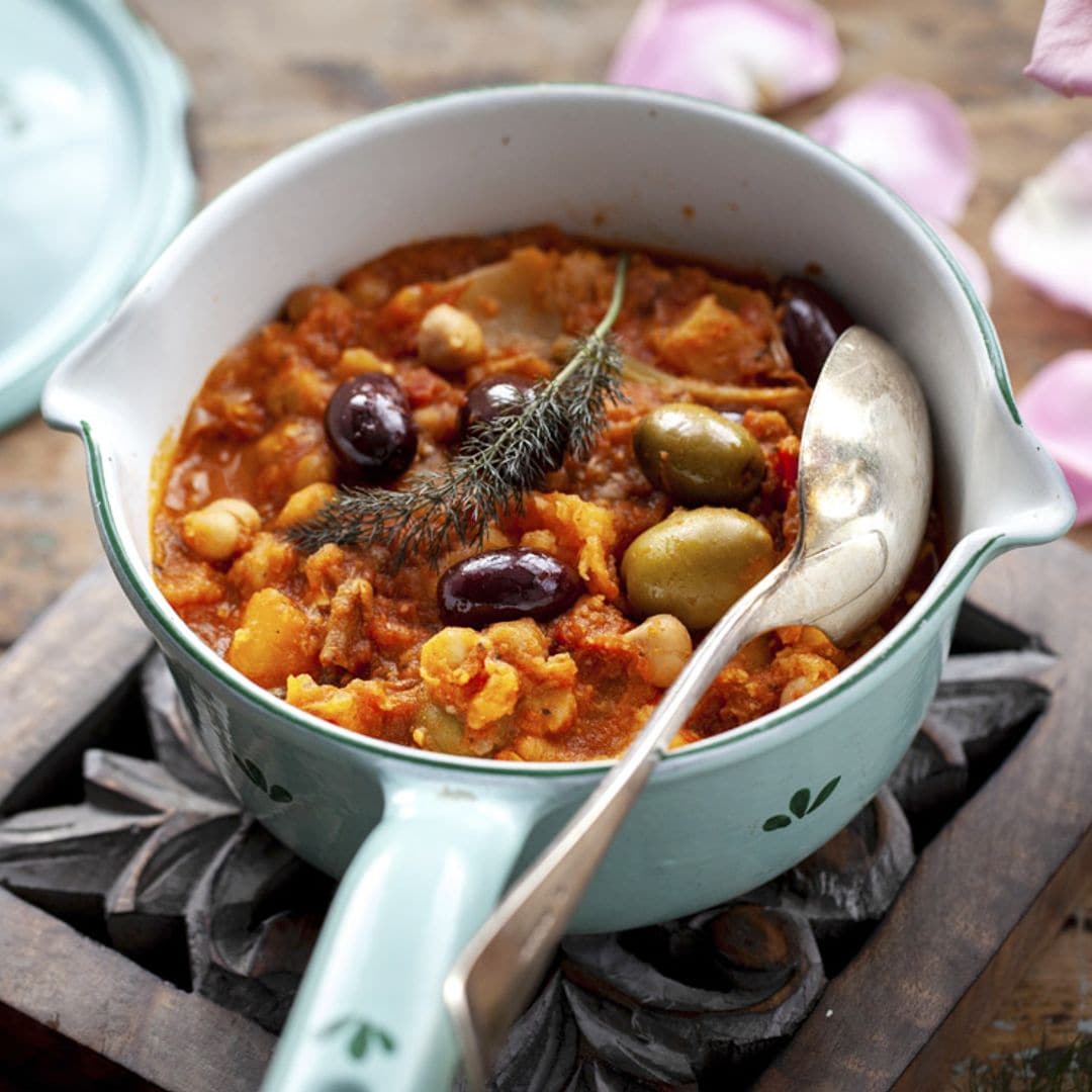 Guiso de garbanzos con calabaza y 'harissa'