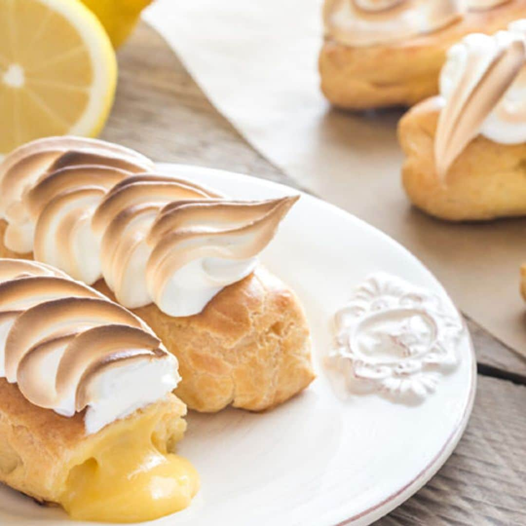 'Éclairs' de 'lemon curd' y merengue