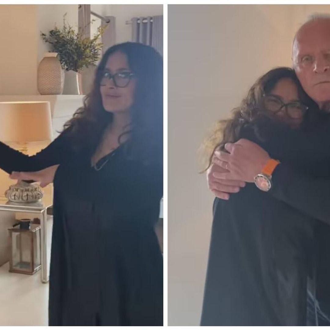 Anthony Hopkins celebra su Oscar al lado de Salma Hayek con todo y un bailecito