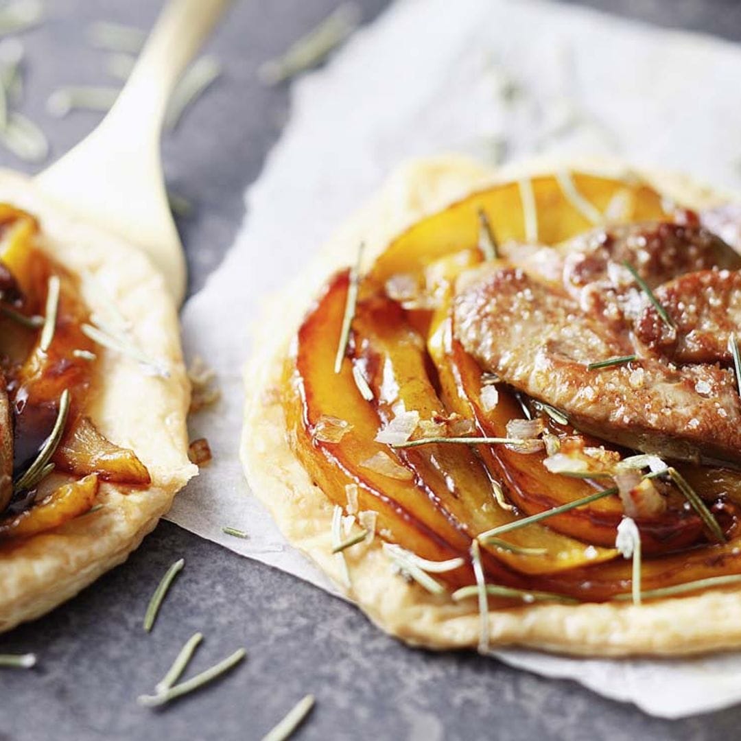 Tartaletas de hojaldre con mango y foie al PX