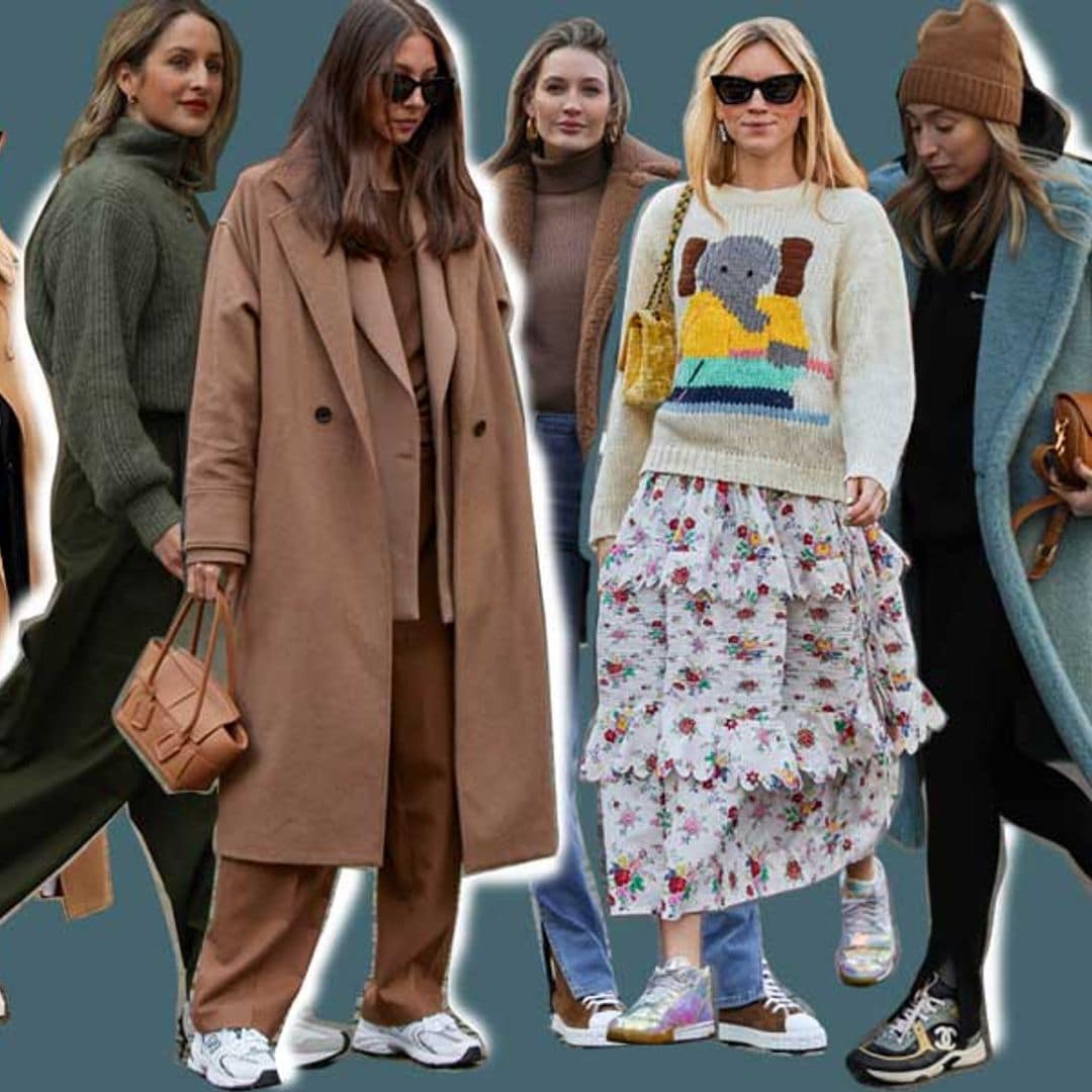 10 ideas diferentes para construir un look con zapatillas en invierno